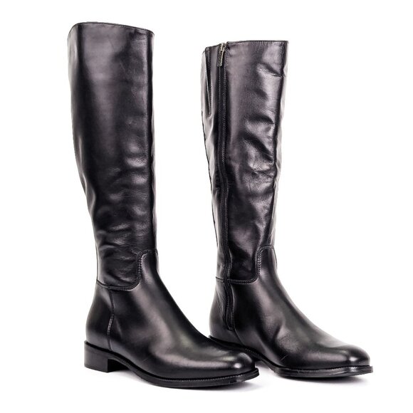 La Canadienne Women Sasha Black Leather Equestrian Riding Boots sz 8.5